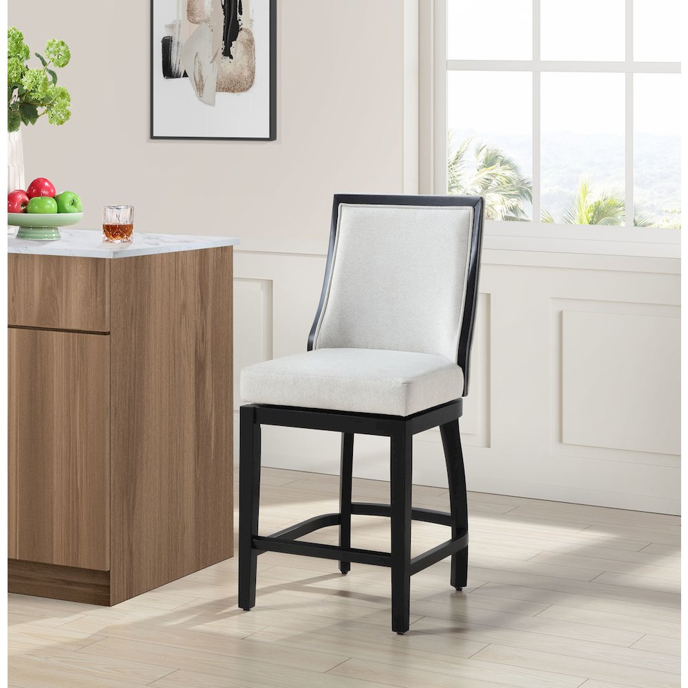 Home 2 Office 24" Katherine Swivel Barstool with Black wood finish. Picture 6