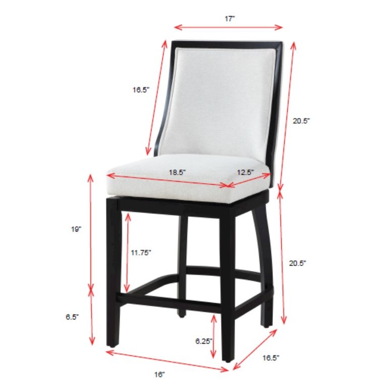 Home 2 Office 24" Katherine Swivel Barstool with Black wood finish. Picture 8