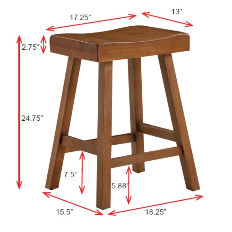 Home 2 Office 24" Jackson Wood Saddle Barstool - Medium Oak. Picture 3
