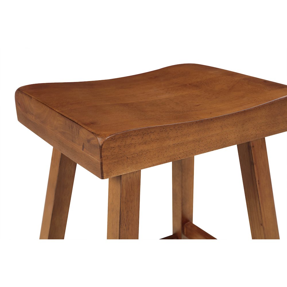 Home 2 Office 24" Jackson Wood Saddle Barstool - Medium Oak. Picture 6