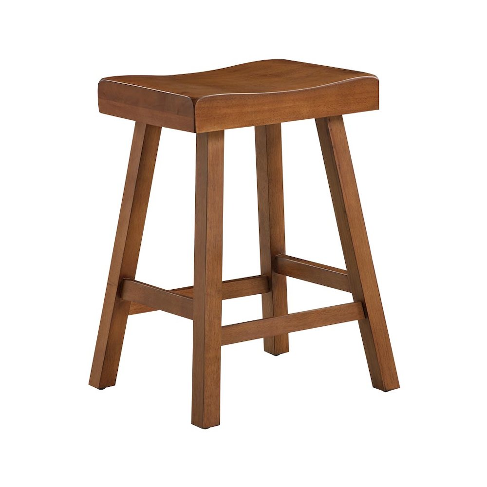 Home 2 Office 24" Jackson Wood Saddle Barstool - Medium Oak. Picture 2