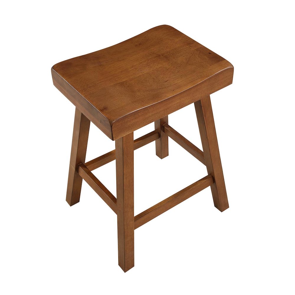Home 2 Office 24" Jackson Wood Saddle Barstool - Medium Oak. Picture 1