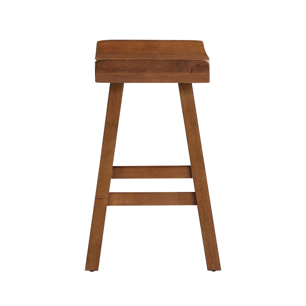 Home 2 Office 24" Jackson Wood Saddle Barstool - Medium Oak. Picture 7