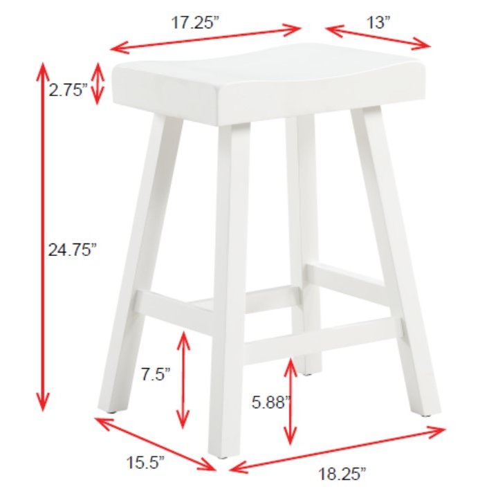 Home 2 Office 24" Jackson Wood Saddle Barstool - white. Picture 5