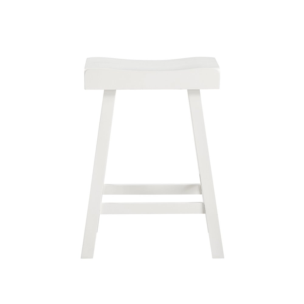 Home 2 Office 24" Jackson Wood Saddle Barstool - white. Picture 7