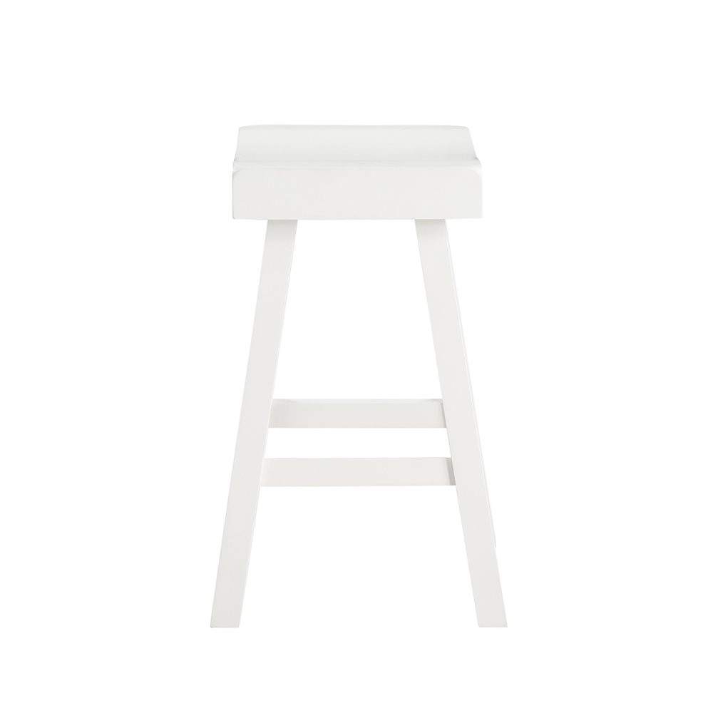 Home 2 Office 24" Jackson Wood Saddle Barstool - white. Picture 3
