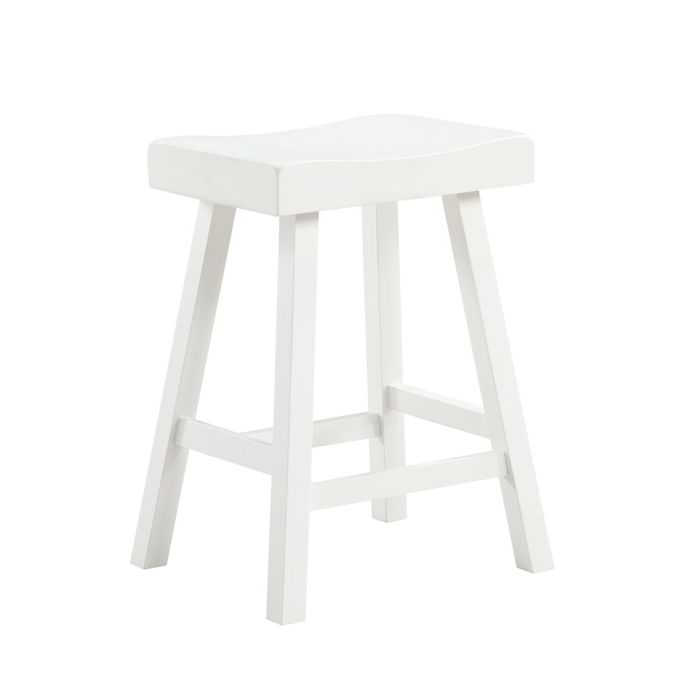 Home 2 Office 24" Jackson Wood Saddle Barstool - white. Picture 1