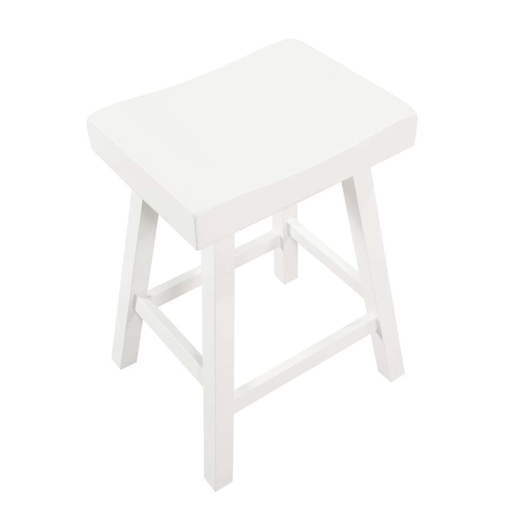 Home 2 Office 24" Jackson Wood Saddle Barstool - white. Picture 2