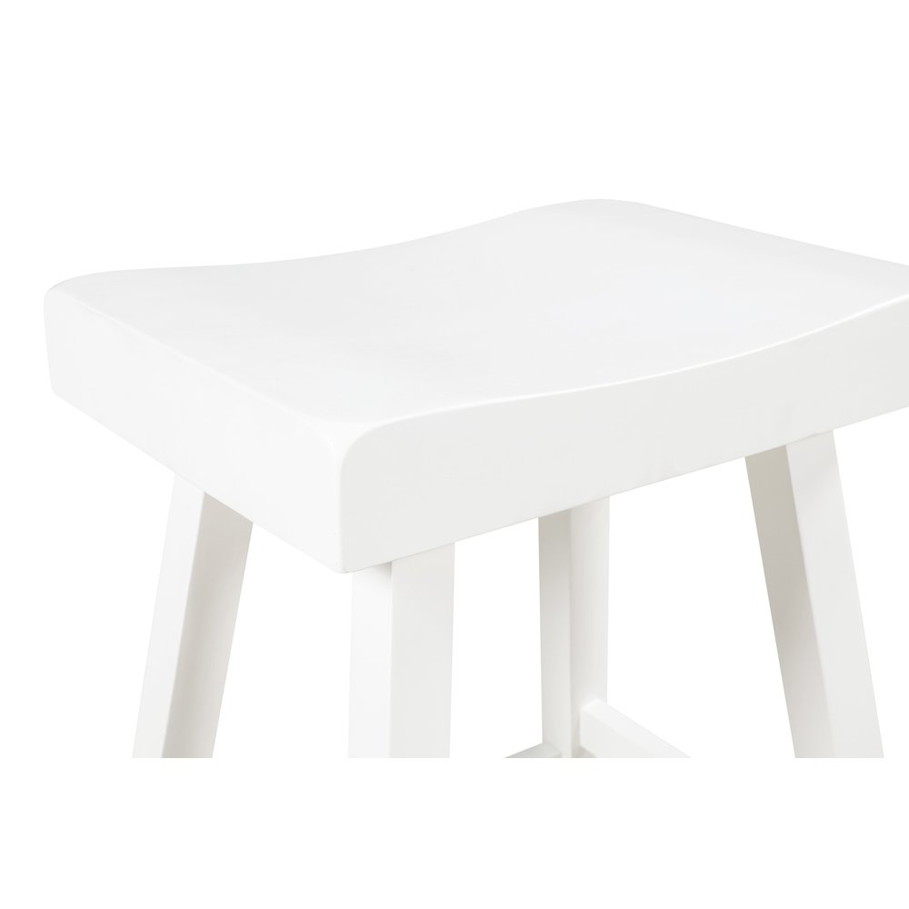 Home 2 Office 24" Jackson Wood Saddle Barstool - white. Picture 8