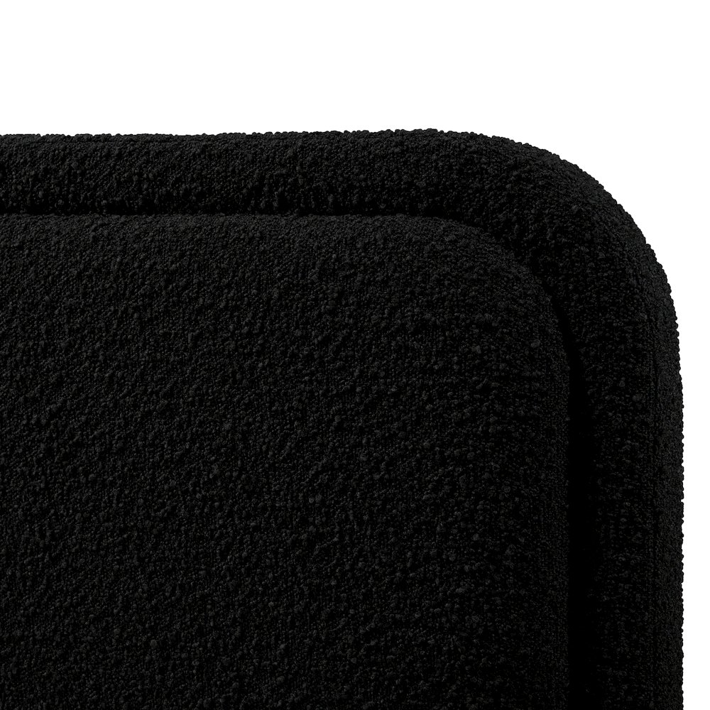 Upholstered Platform Queen Bed in Black Boucle Fabric. Picture 4