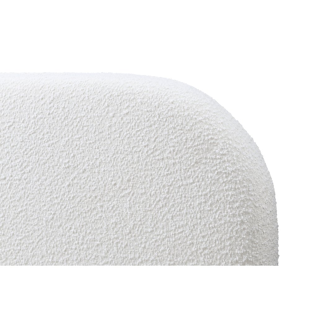 Valencia Upholstered Platform Queen Bed in White Cream Boucle Fabric. Picture 6
