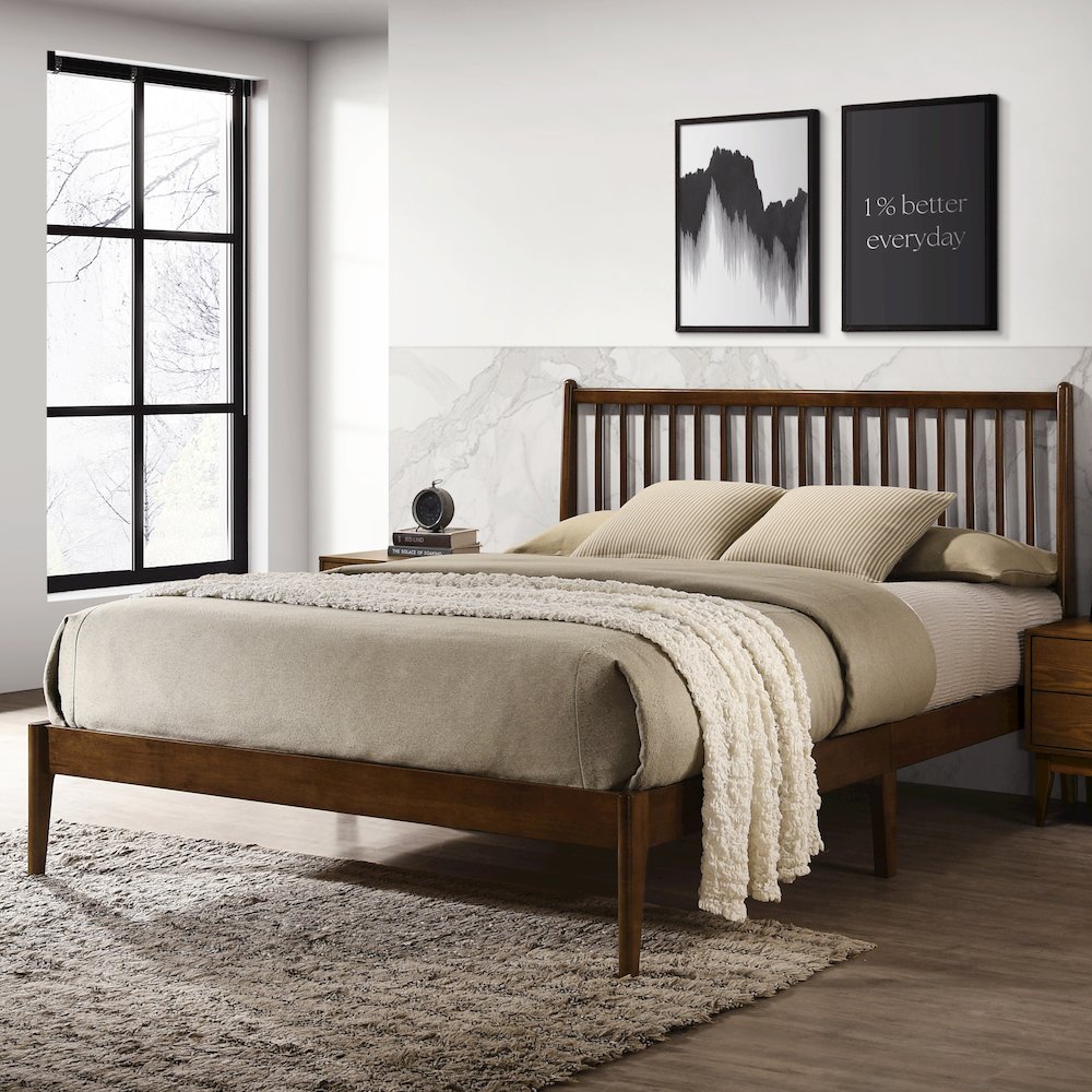 Floyd Wooden Queen size Platform Bed in Walnut Finish. Picture 7