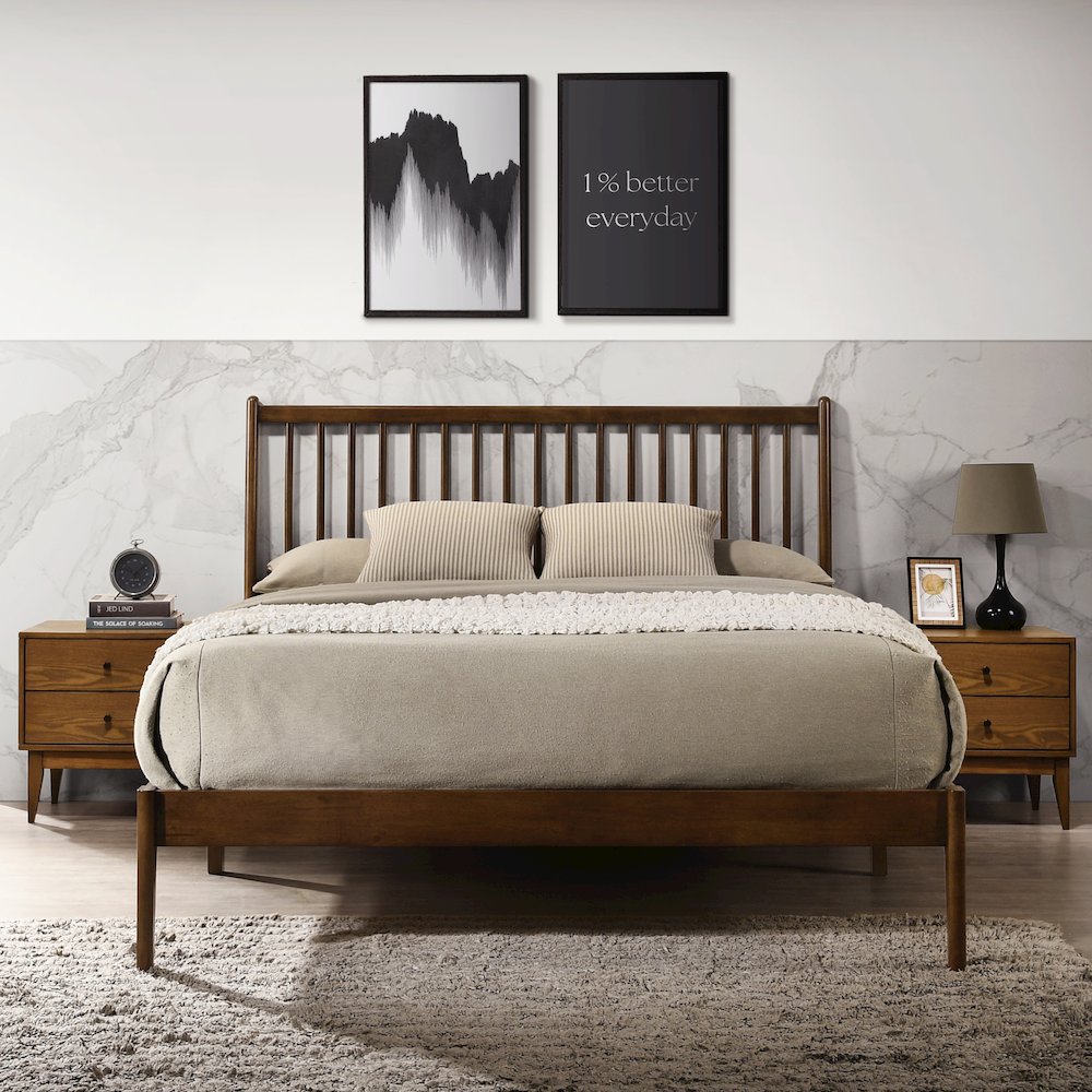 Floyd Wooden Queen size Platform Bed in Walnut Finish. Picture 8