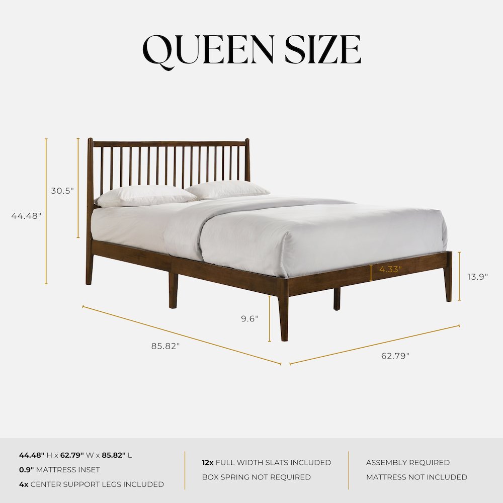 Floyd Wooden Queen size Platform Bed in Walnut Finish. Picture 6
