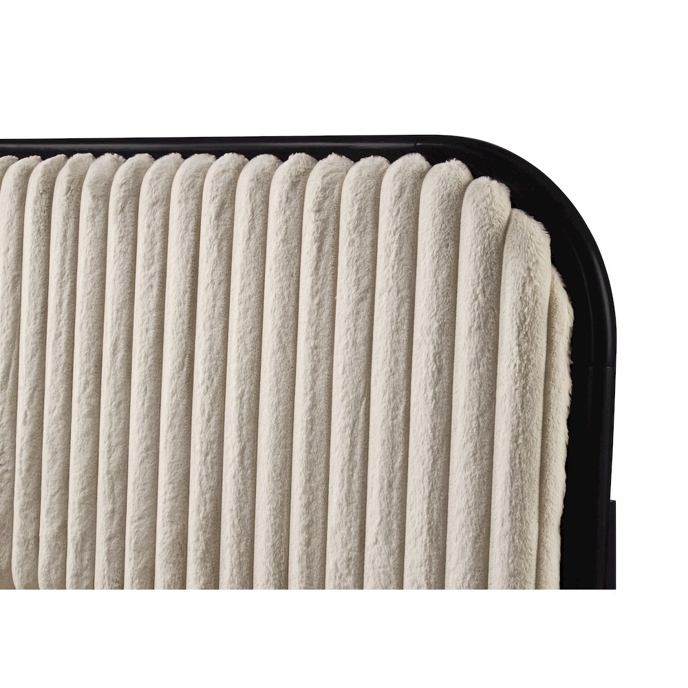 Daphne Wooden Queen size Platform Bed in Black and Beige. Picture 9