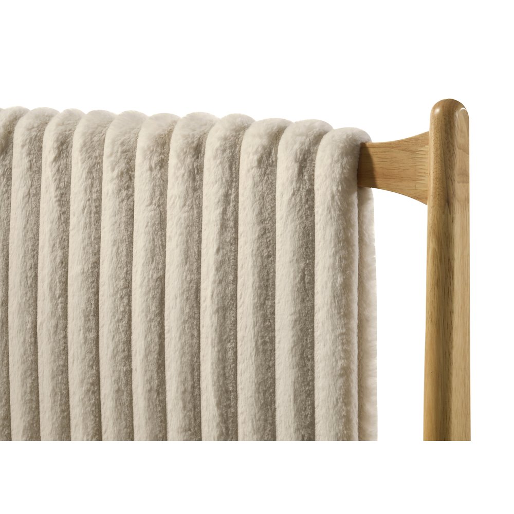 Ella Wooden Queen size Platform Bed in Natural and Beige. Picture 11