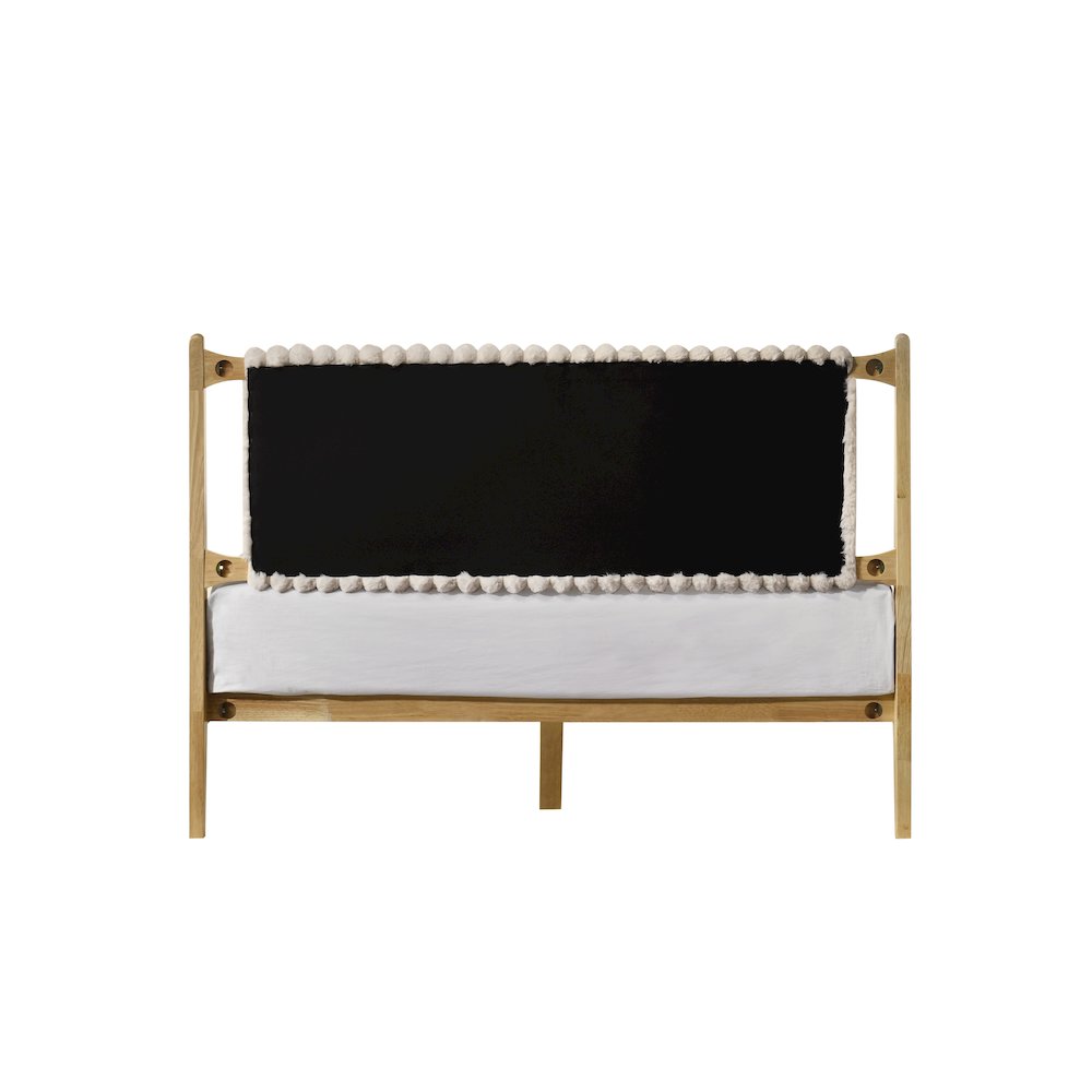 Ella Wooden Queen size Platform Bed in Natural and Beige. Picture 5