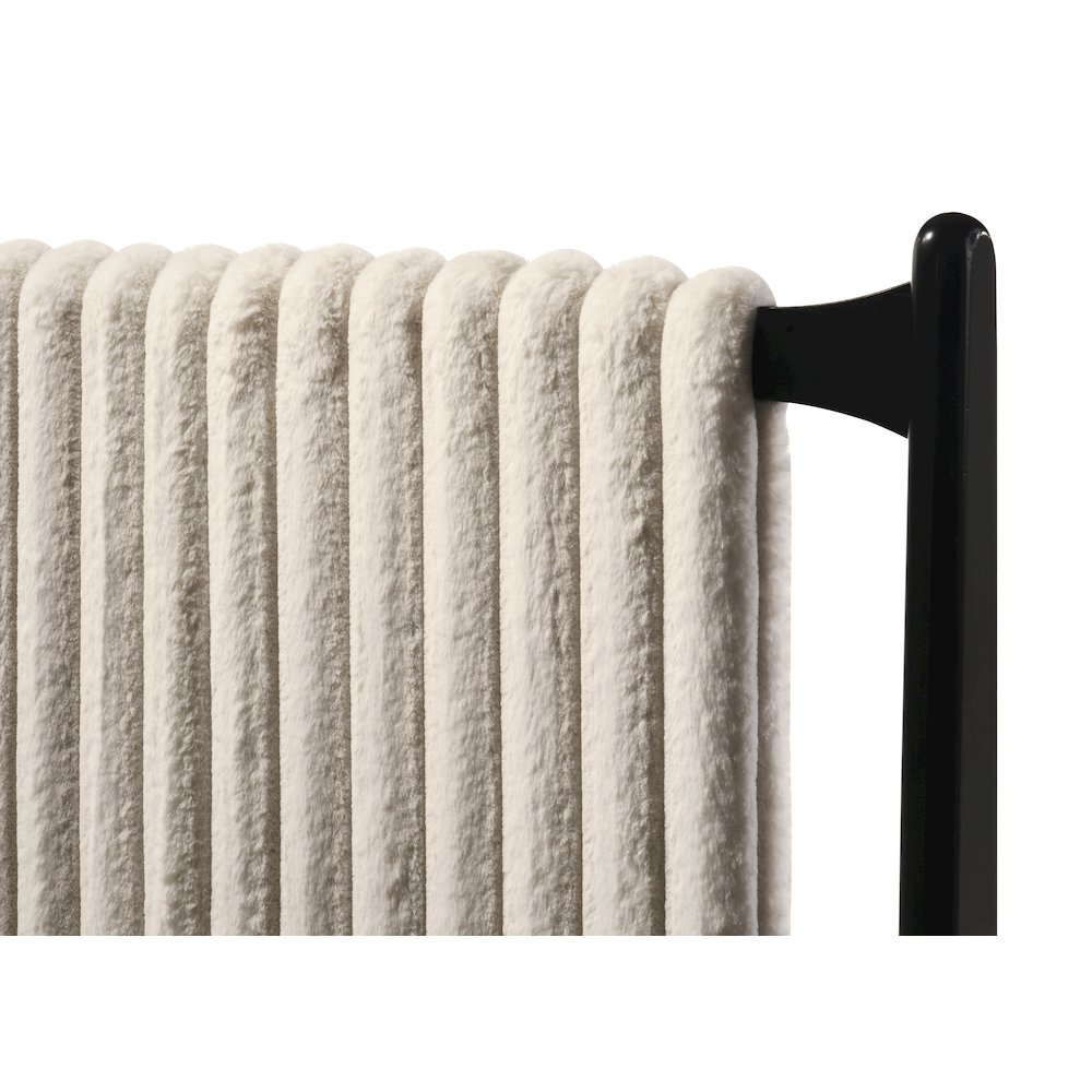 Ella Wooden King size Platform Bed in Black and Beige. Picture 11