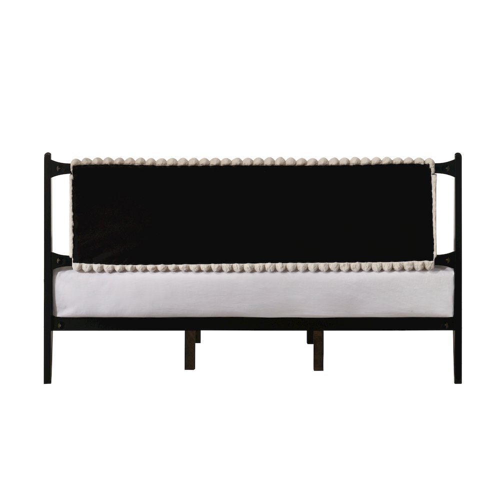 Ella Wooden King size Platform Bed in Black and Beige. Picture 5