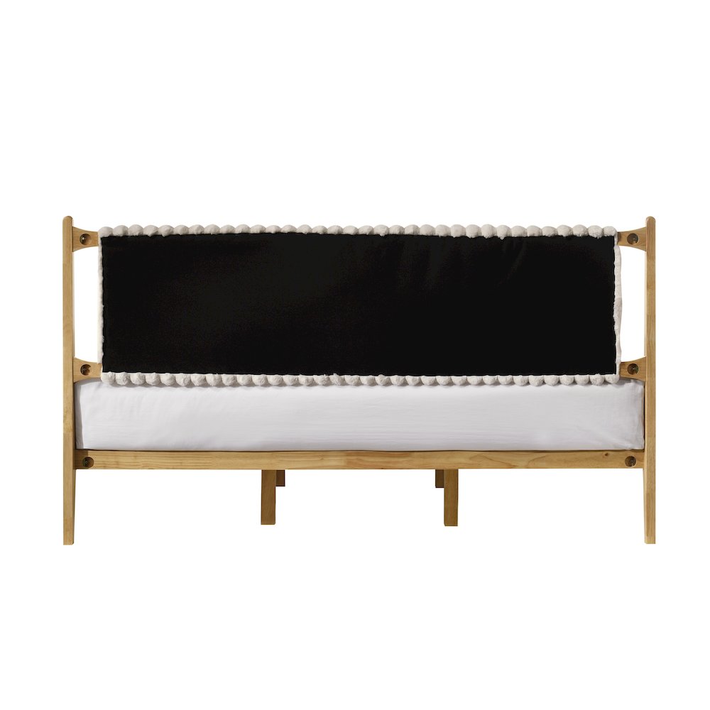 Ella Wooden King size Platform Bed in Natural and Beige. Picture 5