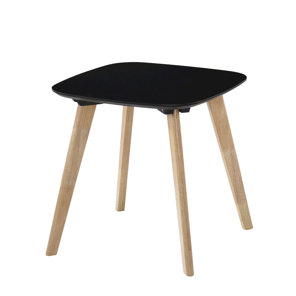 Dana Solid Wood End Table with Natural Oak Stain Legs in Black. Picture 1