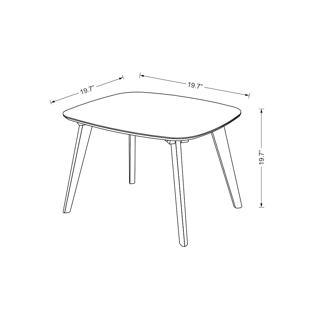 Dana Solid Wood End Table with Natural Oak Stain Legs in Black. Picture 2