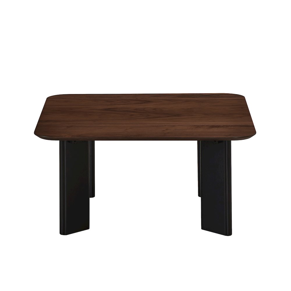 Joss Square Shape Modern Wood Coffee Table in Walnut. Picture 2