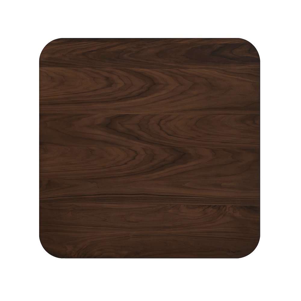 Joss Square Shape Modern Wood Coffee Table in Walnut. Picture 3