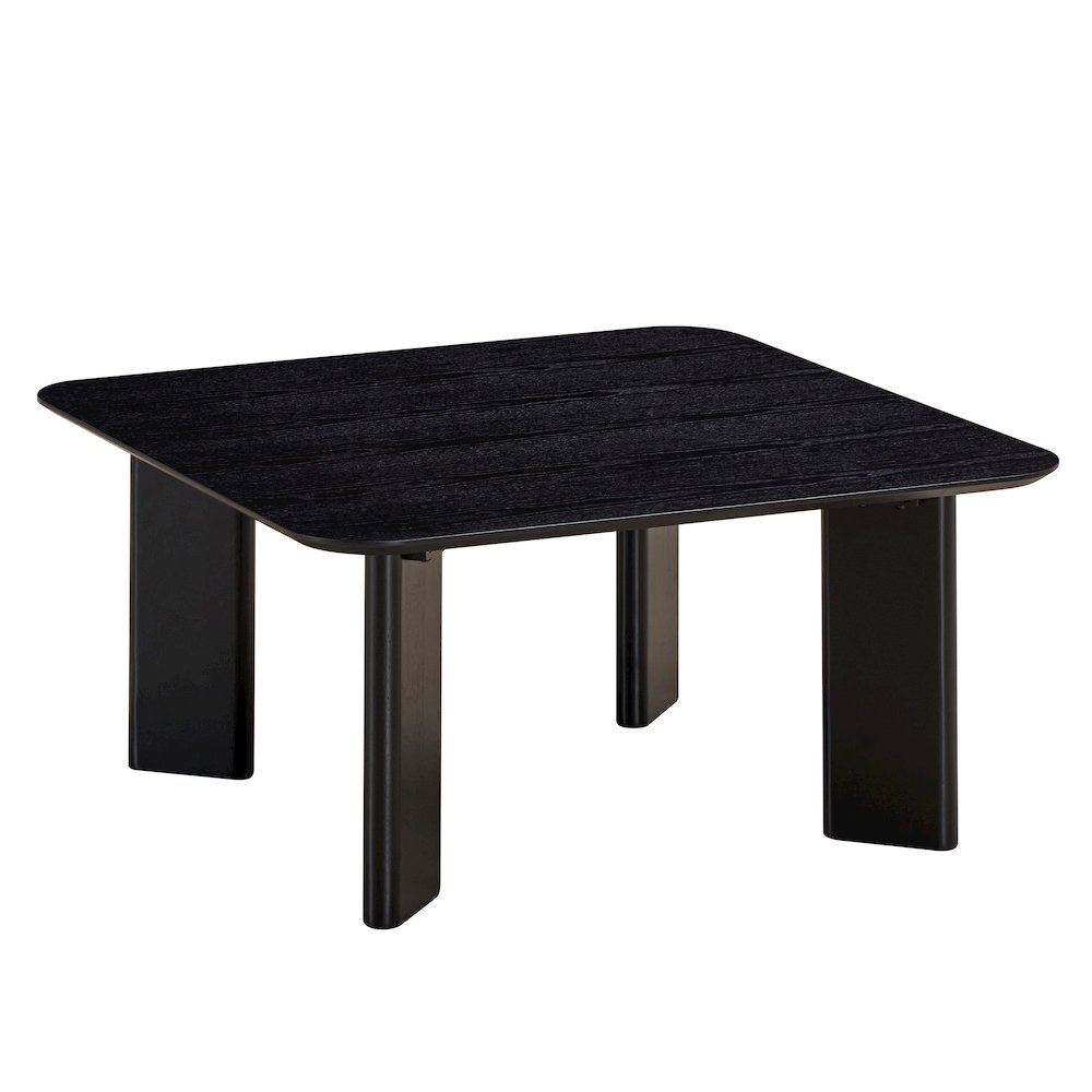 Joss Square Shape Modern Wood Coffee Table in Black Ash. Picture 1