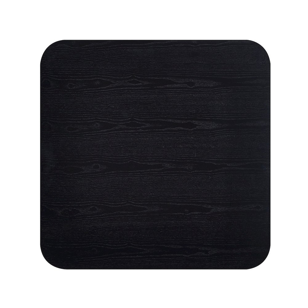 Joss Square Shape Modern Wood Coffee Table in Black Ash. Picture 3