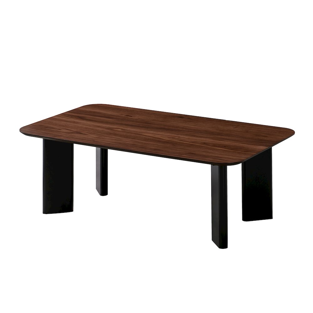 Joss Rectangular Shape Modern Wood Coffee Table in Walnut. Picture 1