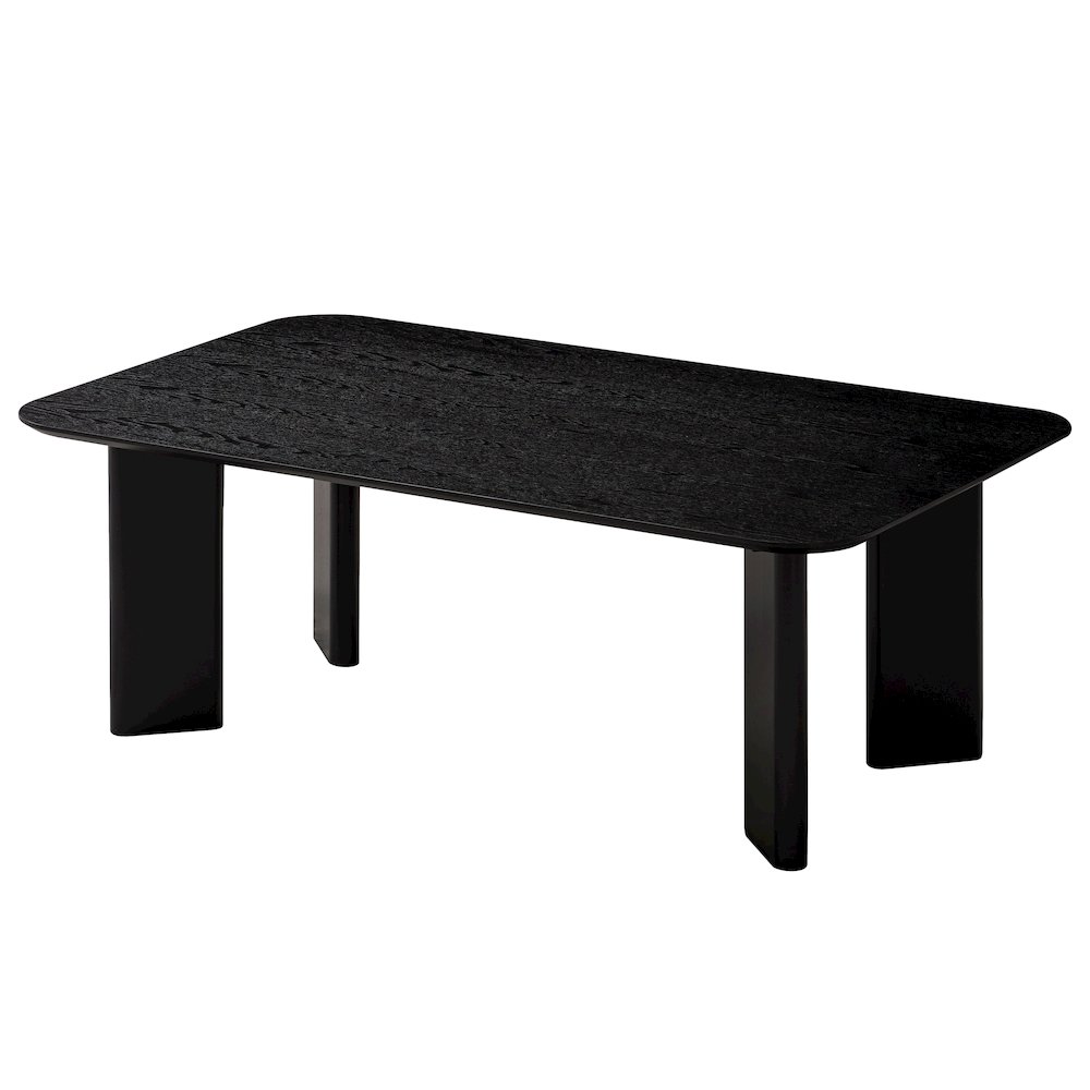 Joss Rectangular Shape Modern Wood Coffee Table in Black Ash. Picture 1