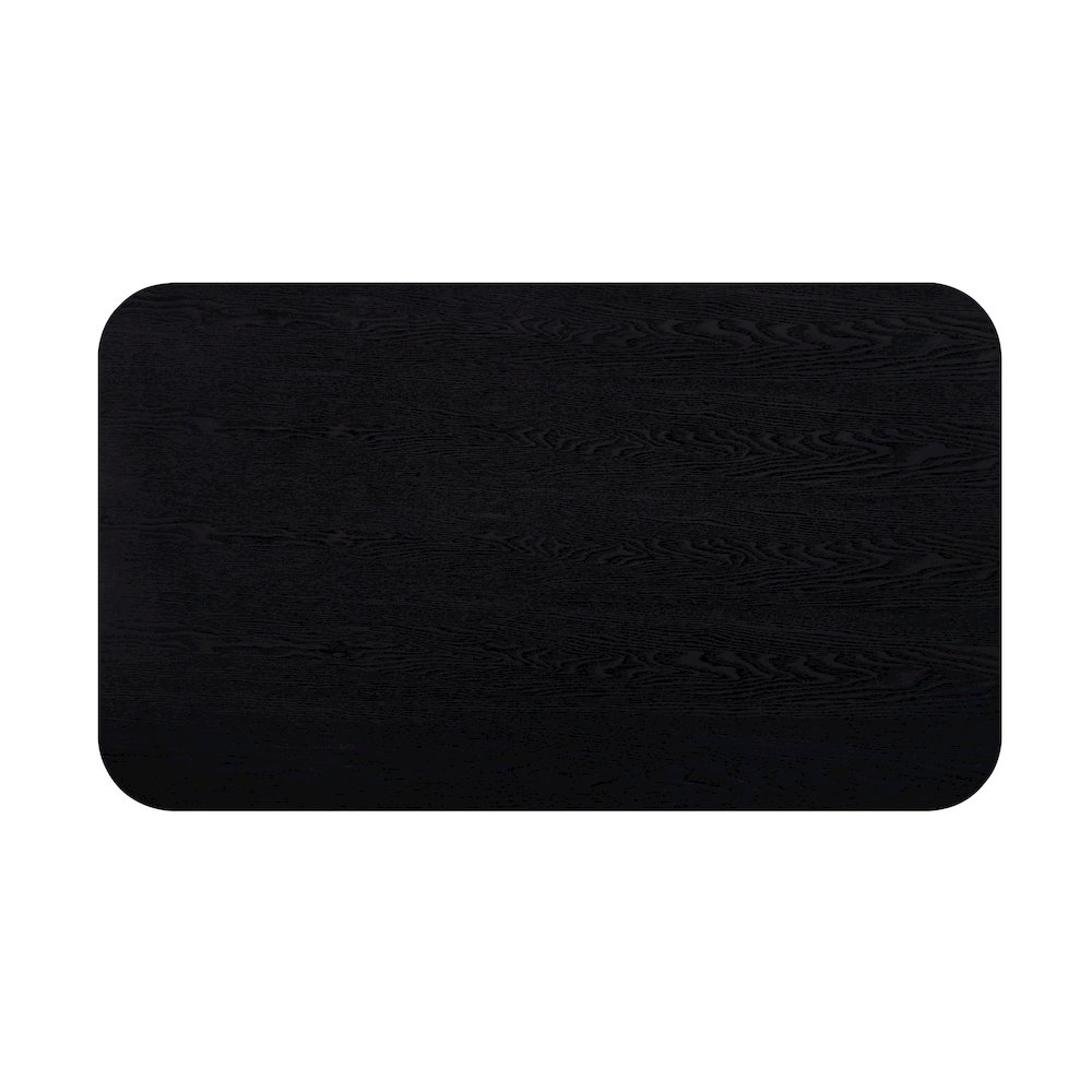Joss Rectangular Shape Modern Wood Coffee Table in Black Ash. Picture 4