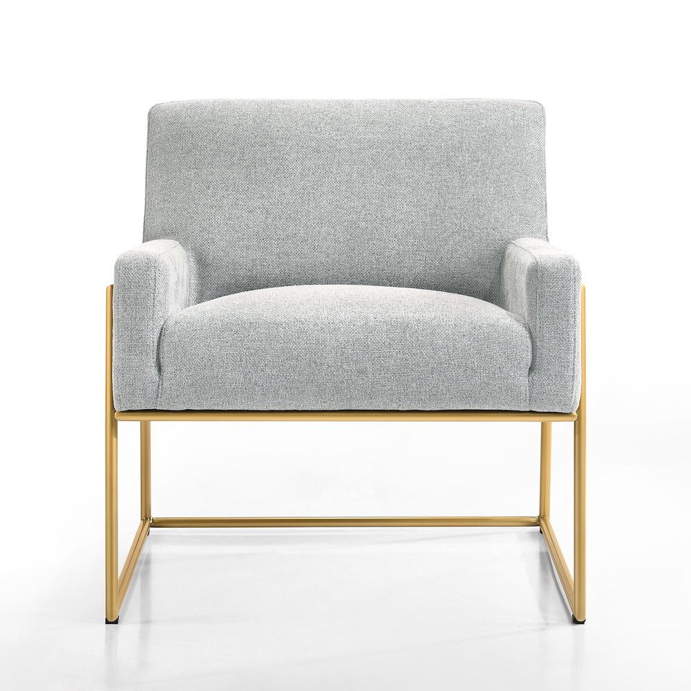 Milano Modern Steel & Fabric Upholstered Lounge Accent Chair in Gray. Picture 2