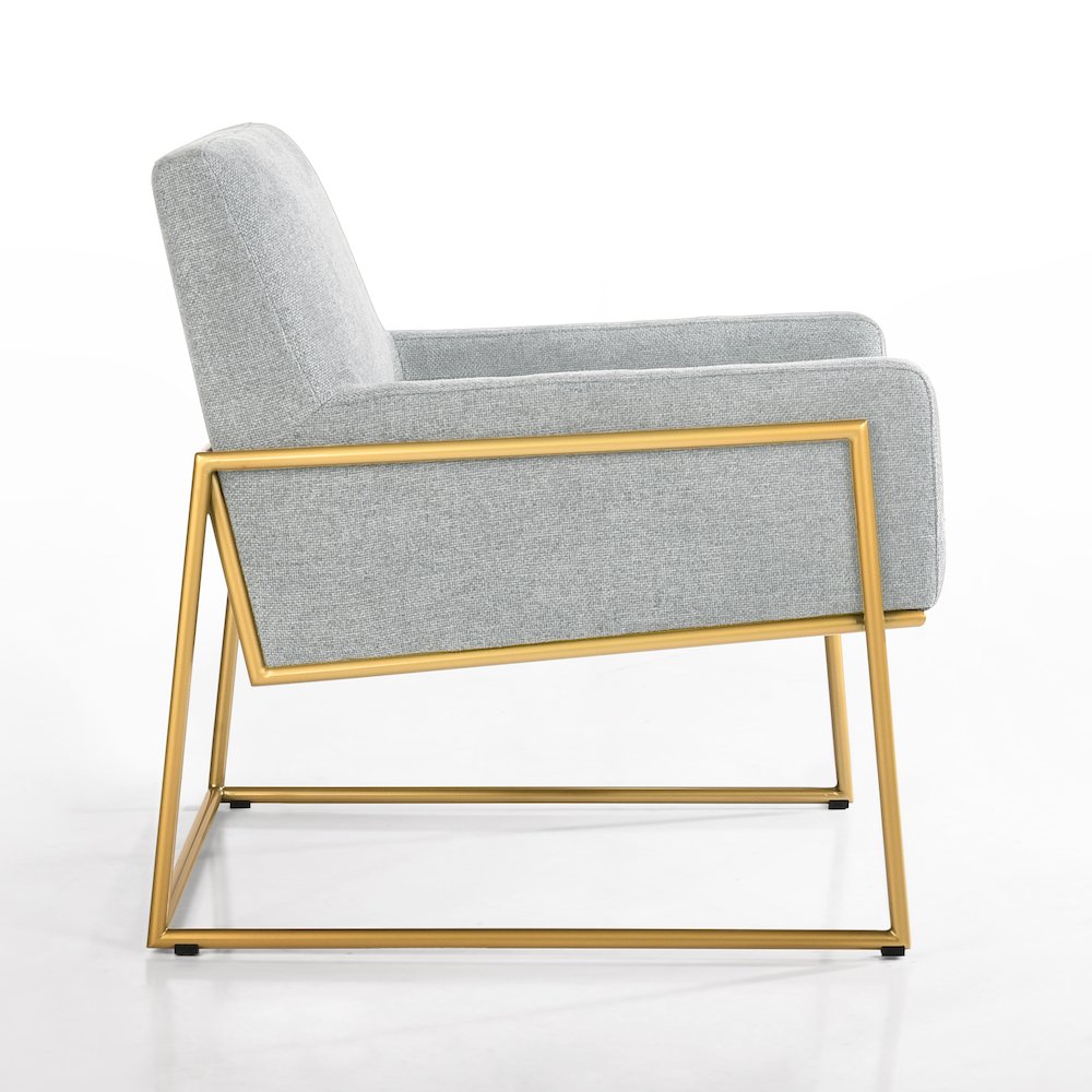 Milano Modern Steel & Fabric Upholstered Lounge Accent Chair in Gray. Picture 3
