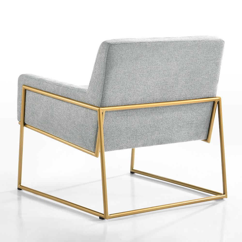 Milano Modern Steel & Fabric Upholstered Lounge Accent Chair in Gray. Picture 4