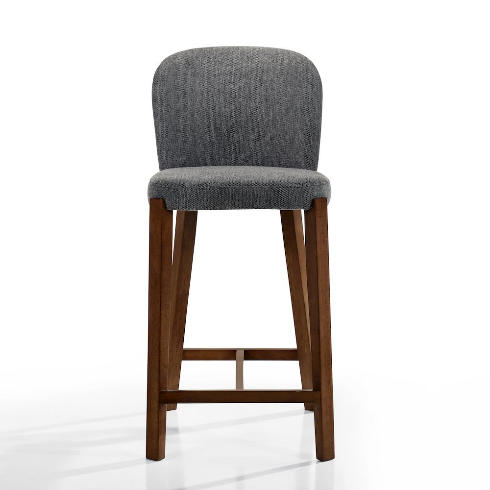 Larsen 26" Solid Wood and Fabric Counter Stool in Gray. Picture 2