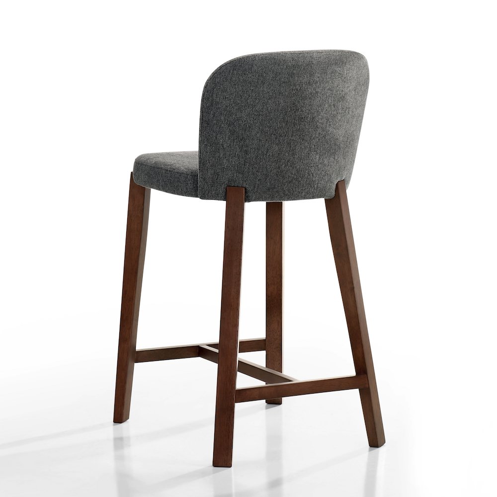 Larsen 26" Solid Wood and Fabric Counter Stool in Gray. Picture 4