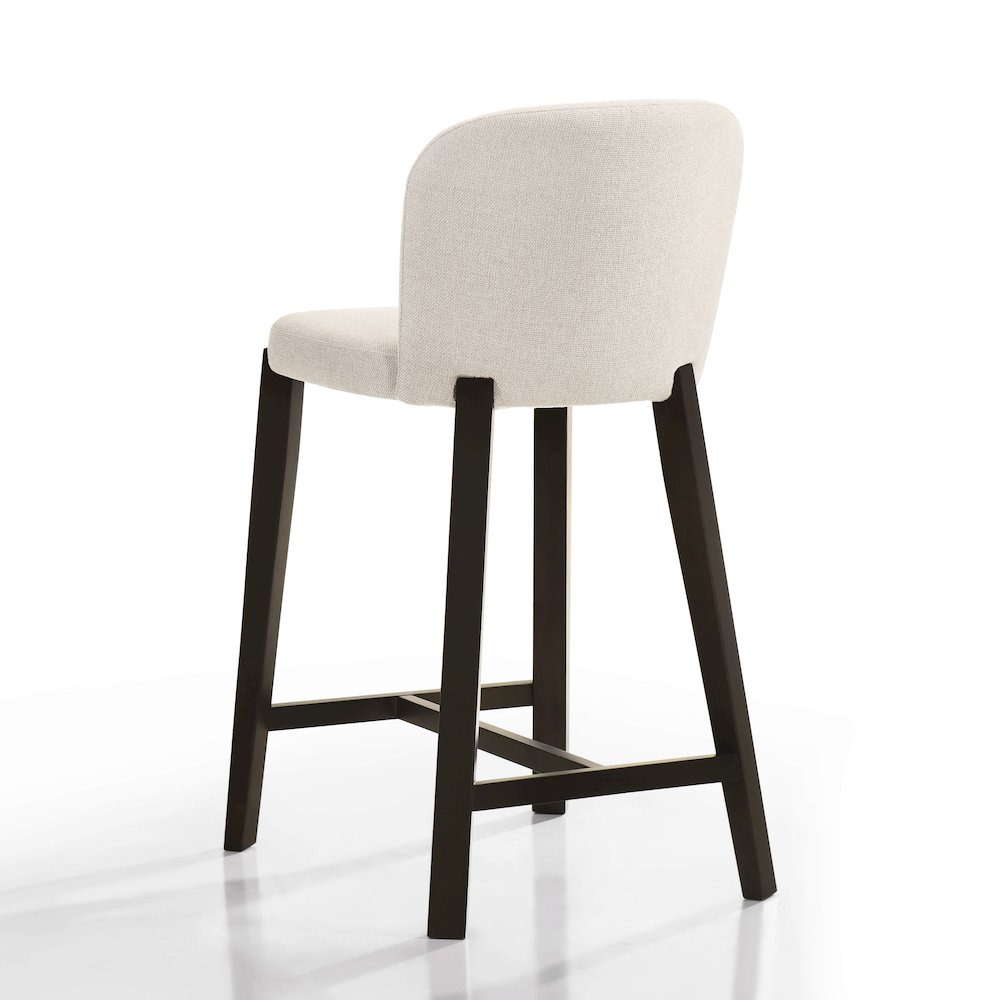 Larsen 26" Solid Wood and Fabric Counter Stool in Oatmeal Beige. Picture 4