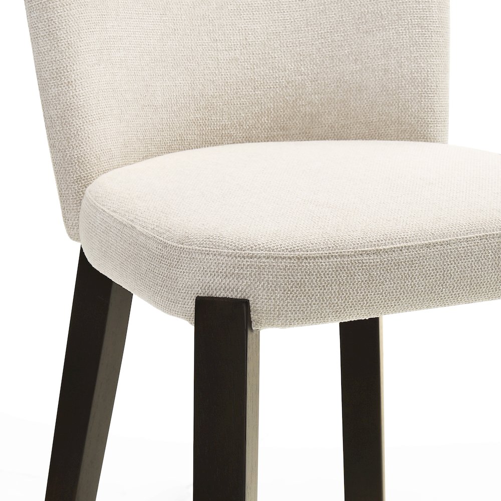 Larsen 26" Solid Wood and Fabric Counter Stool in Oatmeal Beige. Picture 5