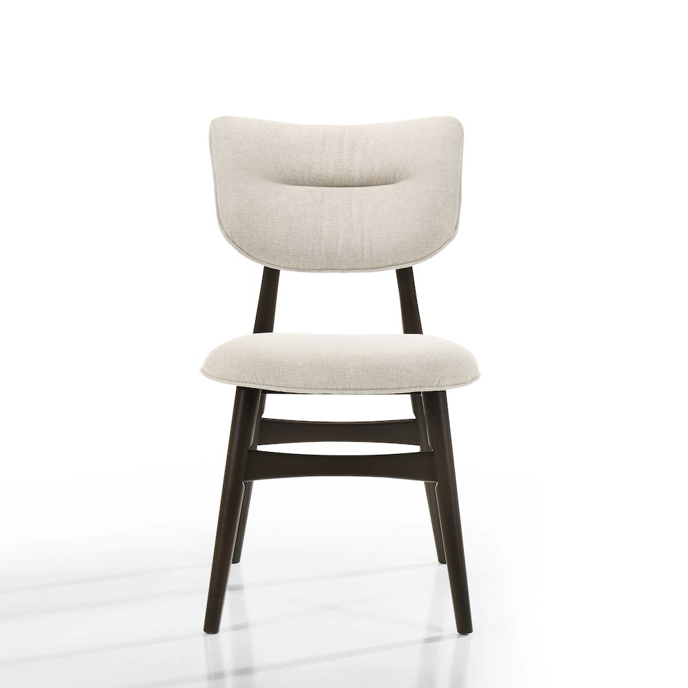 Joss Solid Wood Dining Chairs in Oatmeal Fabric Upholstery (Set of 2). Picture 3
