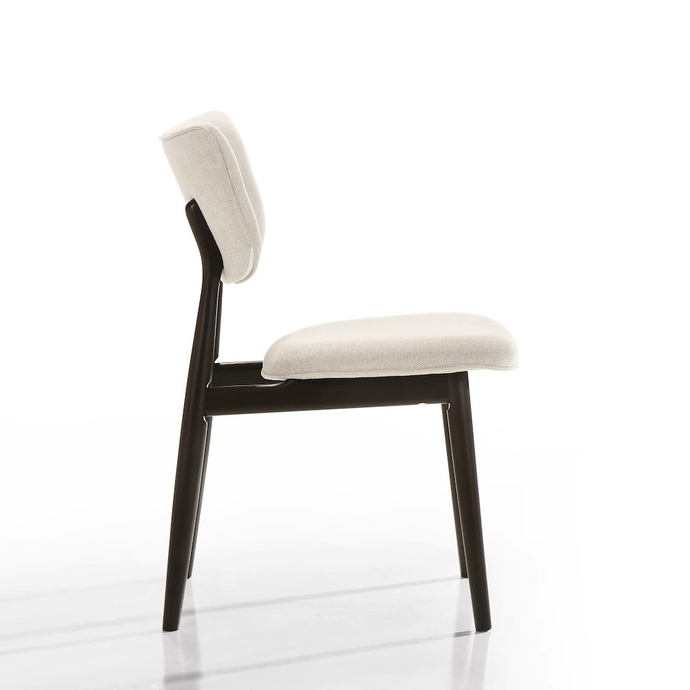 Joss Solid Wood Dining Chairs in Oatmeal Fabric Upholstery (Set of 2). Picture 4