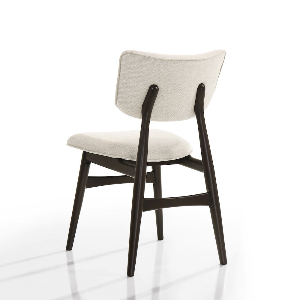 Joss Solid Wood Dining Chairs in Oatmeal Fabric Upholstery (Set of 2). Picture 5