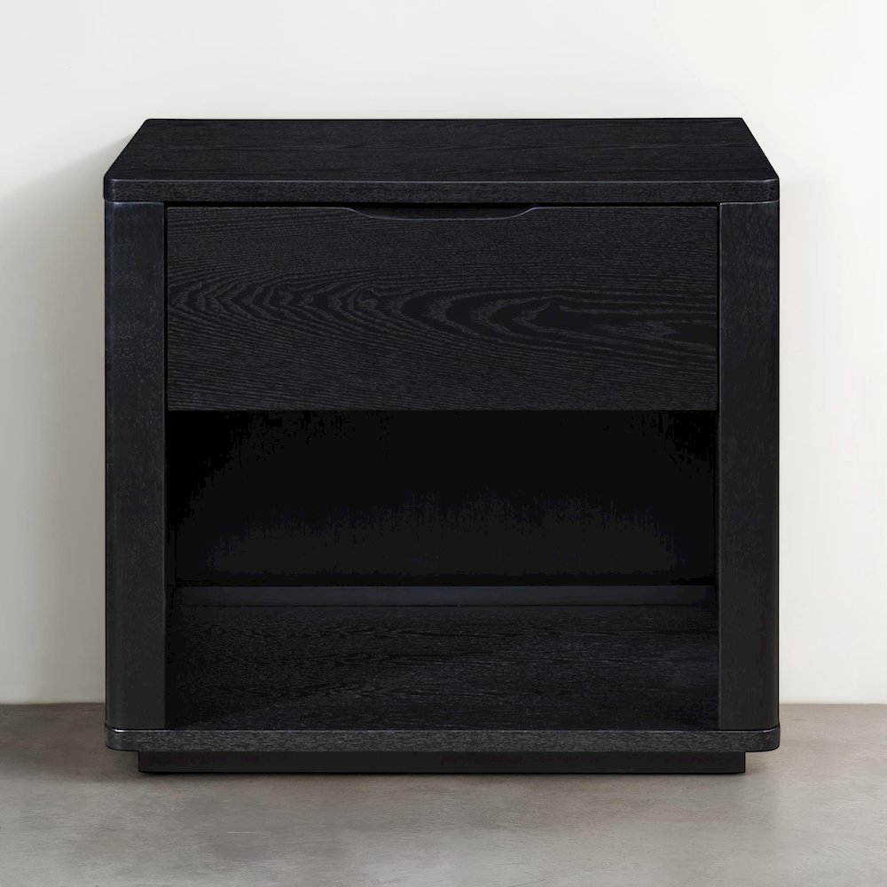 Venice Modern Nightstand with Soft Close Drawer in Black. Picture 6