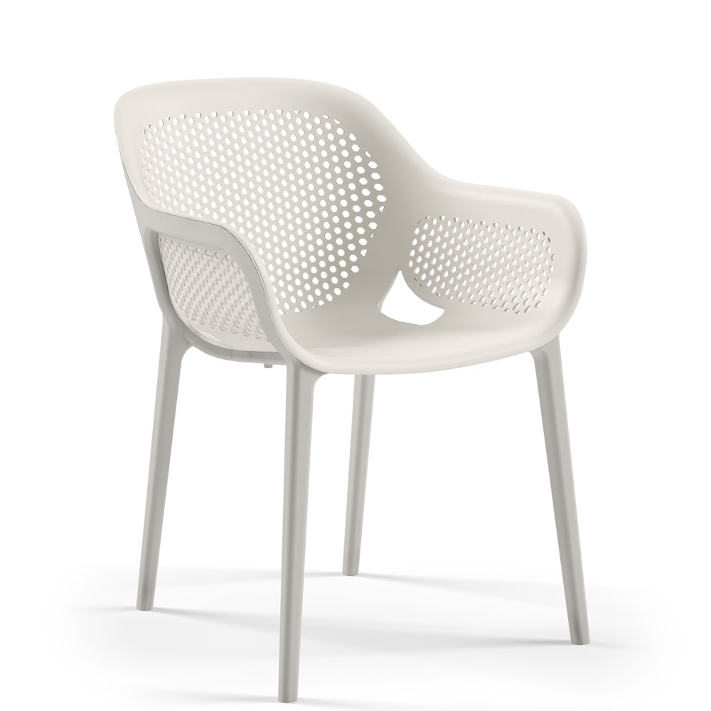 Atra Resin Patio Dining Chair in Cool Gray - (Set of 2). Picture 3