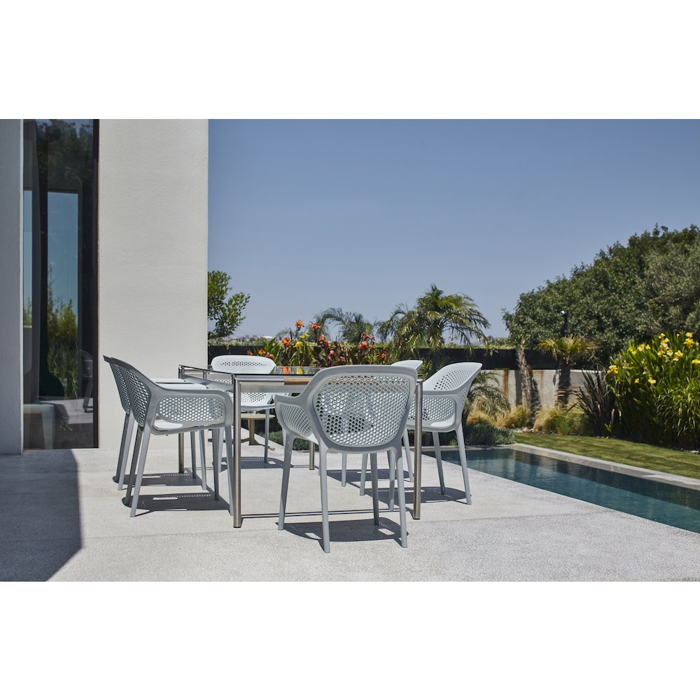 Atra Resin Patio Dining Chair in Cool Gray - (Set of 2). Picture 4