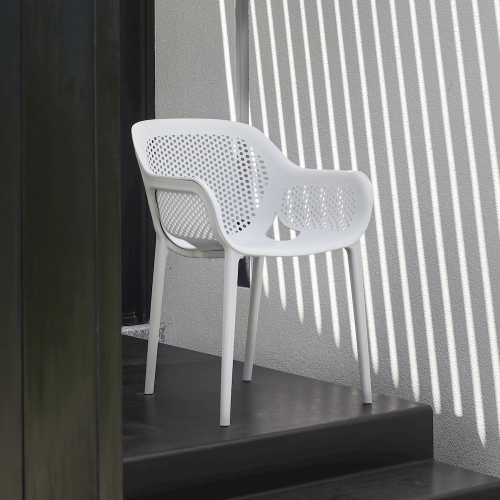 Atra Resin Patio Dining Chair in Cool Gray - (Set of 2). Picture 5