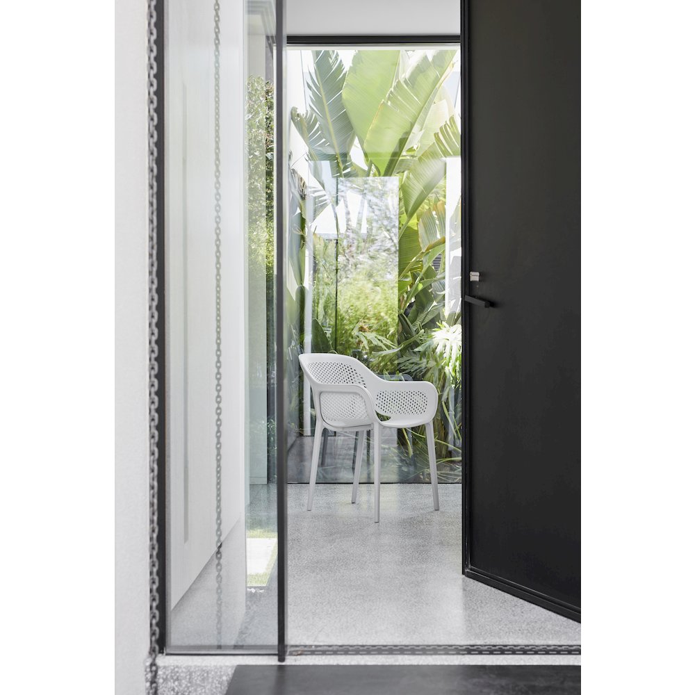 Atra Resin Patio Dining Chair in Cool Gray - (Set of 2). Picture 6