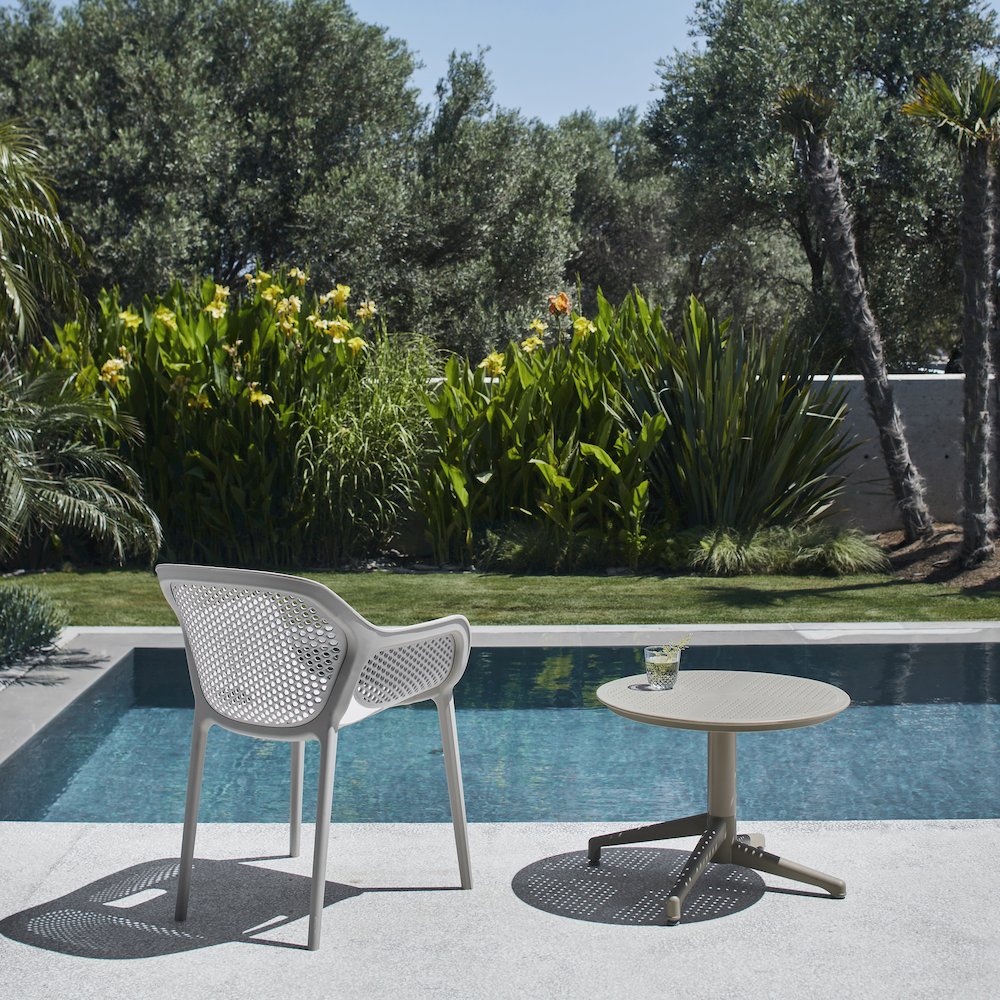 Atra Resin Patio Dining Chair in Cool Gray - (Set of 2). Picture 9