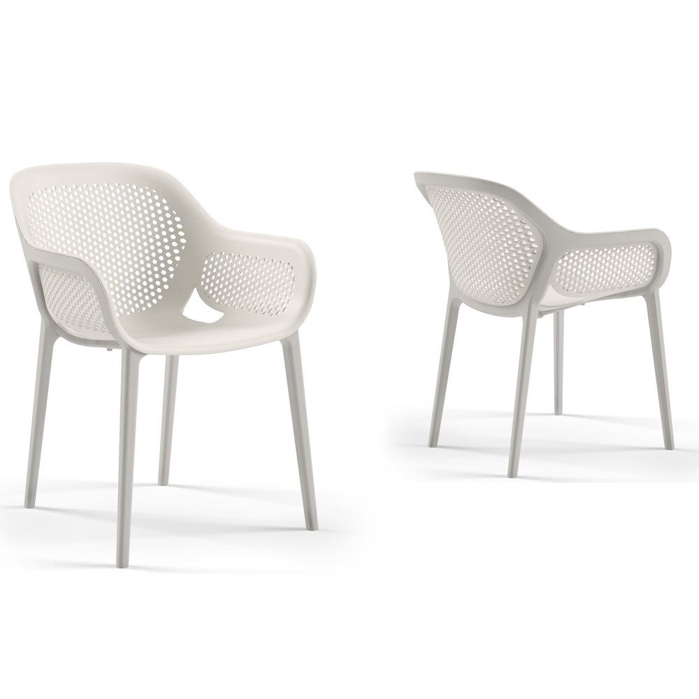 Atra Resin Patio Dining Chair in Cool Gray - (Set of 2). Picture 1